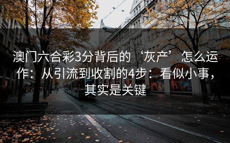 澳门六合彩3分背后的‘灰产’怎么运作：从引流到收割的4步：看似小事，其实是关键