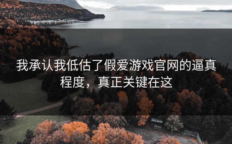 我承认我低估了假爱游戏官网的逼真程度，真正关键在这