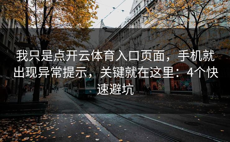 我只是点开云体育入口页面，手机就出现异常提示，关键就在这里：4个快速避坑