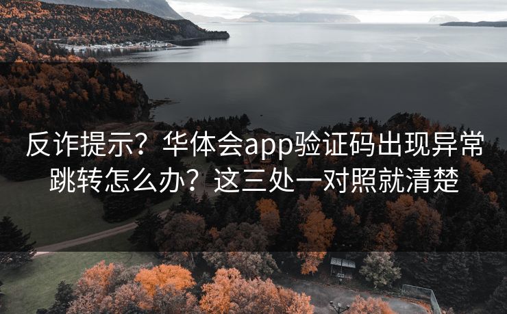 反诈提示？华体会app验证码出现异常跳转怎么办？这三处一对照就清楚