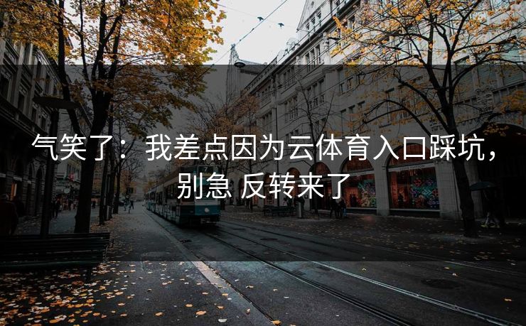 气笑了：我差点因为云体育入口踩坑，别急 反转来了