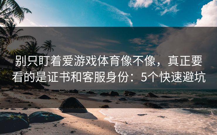 别只盯着爱游戏体育像不像,真正要看的是证书和客服身份:5个快速避坑 别只盯着爱游戏体育像不像,真正要看的是证书和客服身份:5个快速避坑