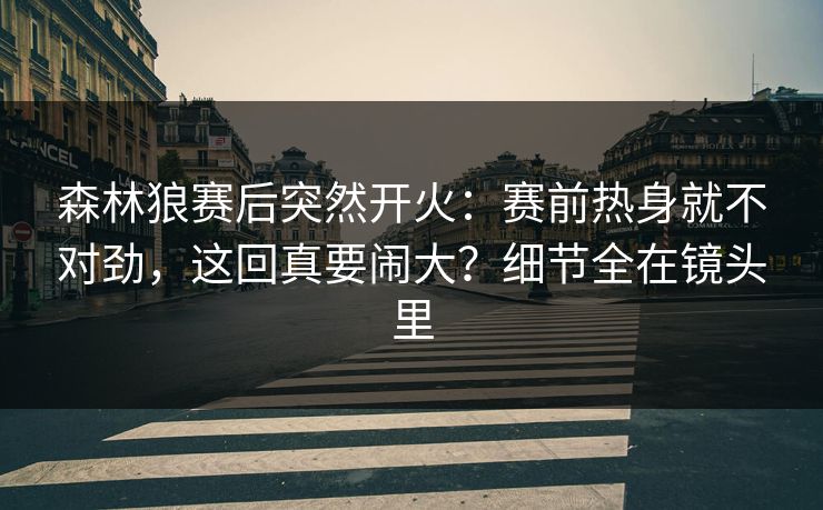 森林狼赛后突然开火：赛前热身就不对劲，这回真要闹大？细节全在镜头里
